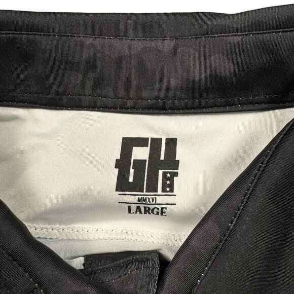 Greater Half Polo Men's Large GH Activewear Camo Black Gray Short Sleeve - Picture 6 of 7